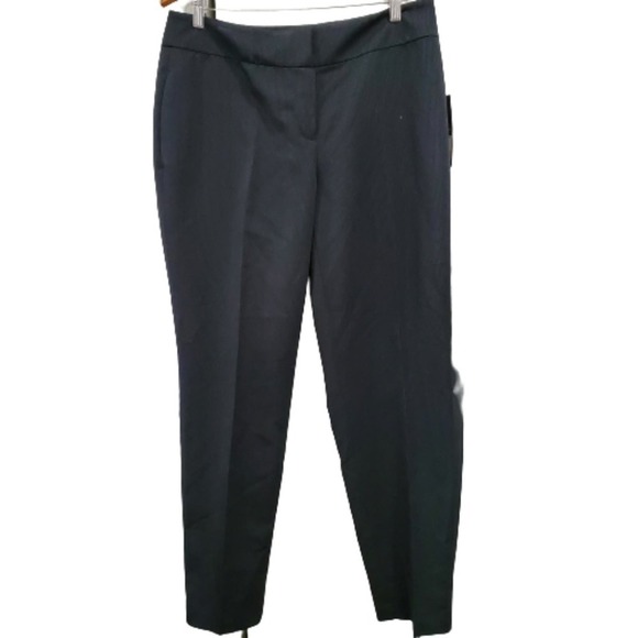 Nine West  Dress Pants Womens Size 10 Black Pin Stripped Gray Stripes Career - Picture 1 of 11